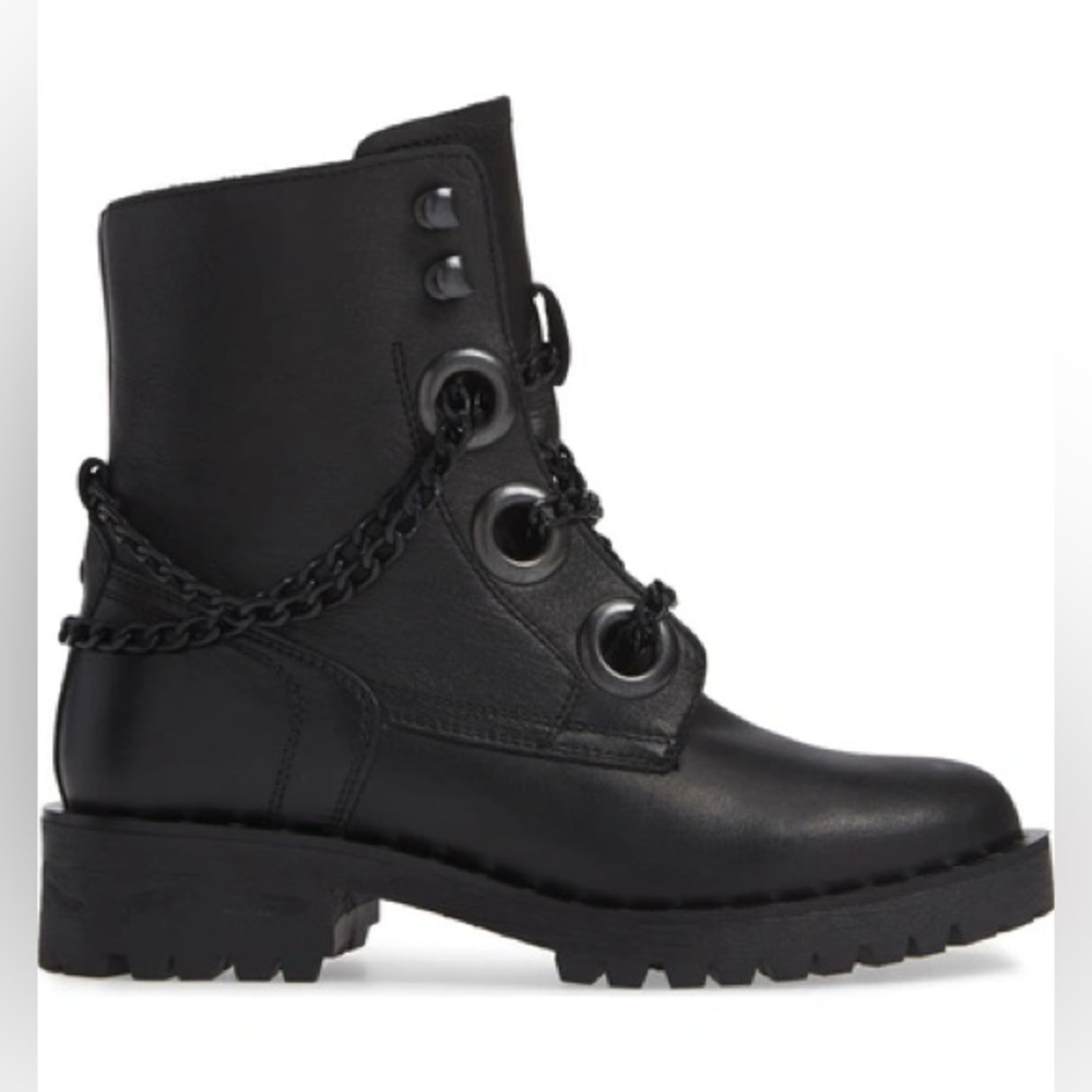 NWT SHERIDAN MIA Jet Bootie In Black Leather
